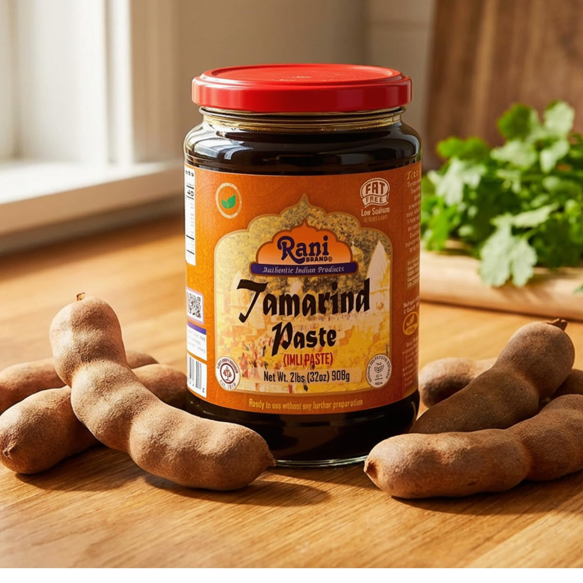 Rani Tamarind Paste Puree (Imli) 32oz Bulk Glass Jar – All Natural, Vegan, Gluten Free | Kosher | NON-GMO | Indian Origin