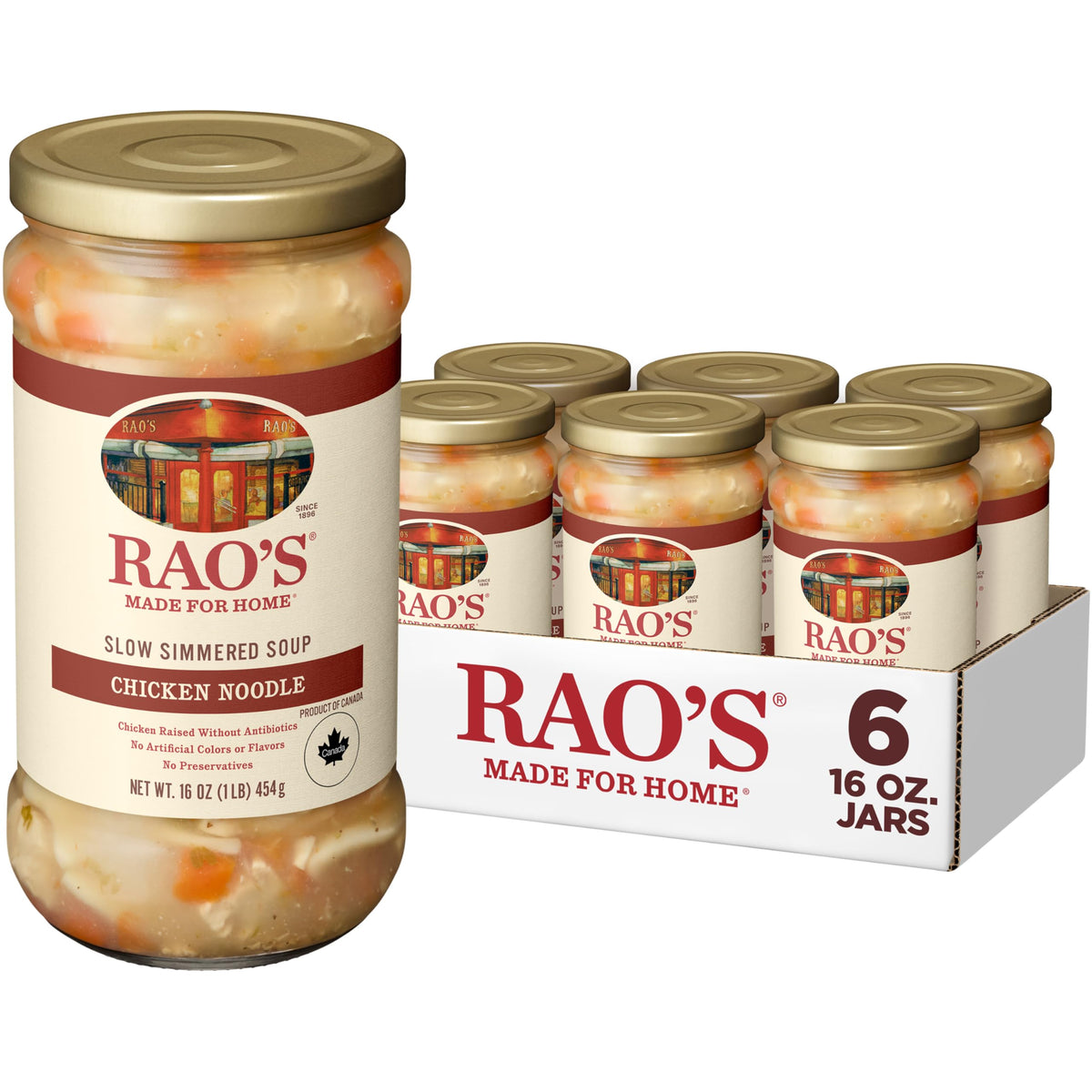 Rao’s Made For Home Chicken Noodle Soup – 16 oz Pack of 6 | Premium Italian-Style Soup
