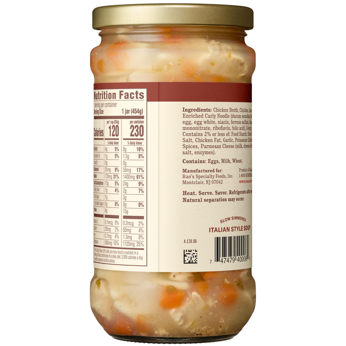 Rao’s Made For Home Chicken Noodle Soup – 16 oz Pack of 6 | Premium Italian-Style Soup