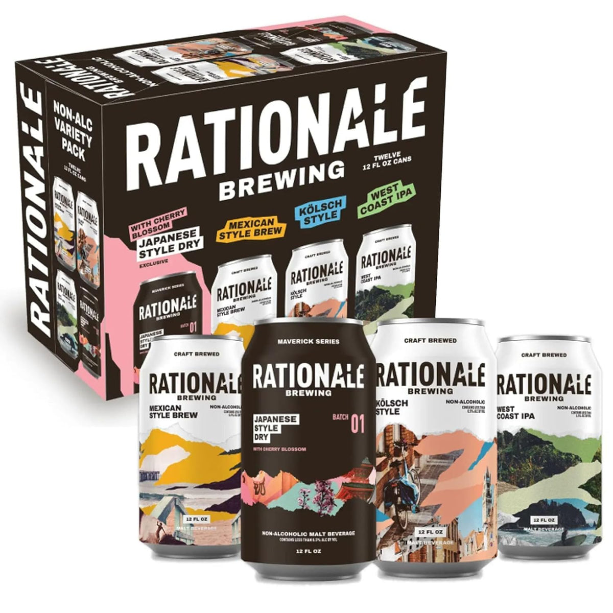 Rationale Brewing Non Alcoholic Variety 12 Pack – Premium Craft NA Beer (12oz Cans)