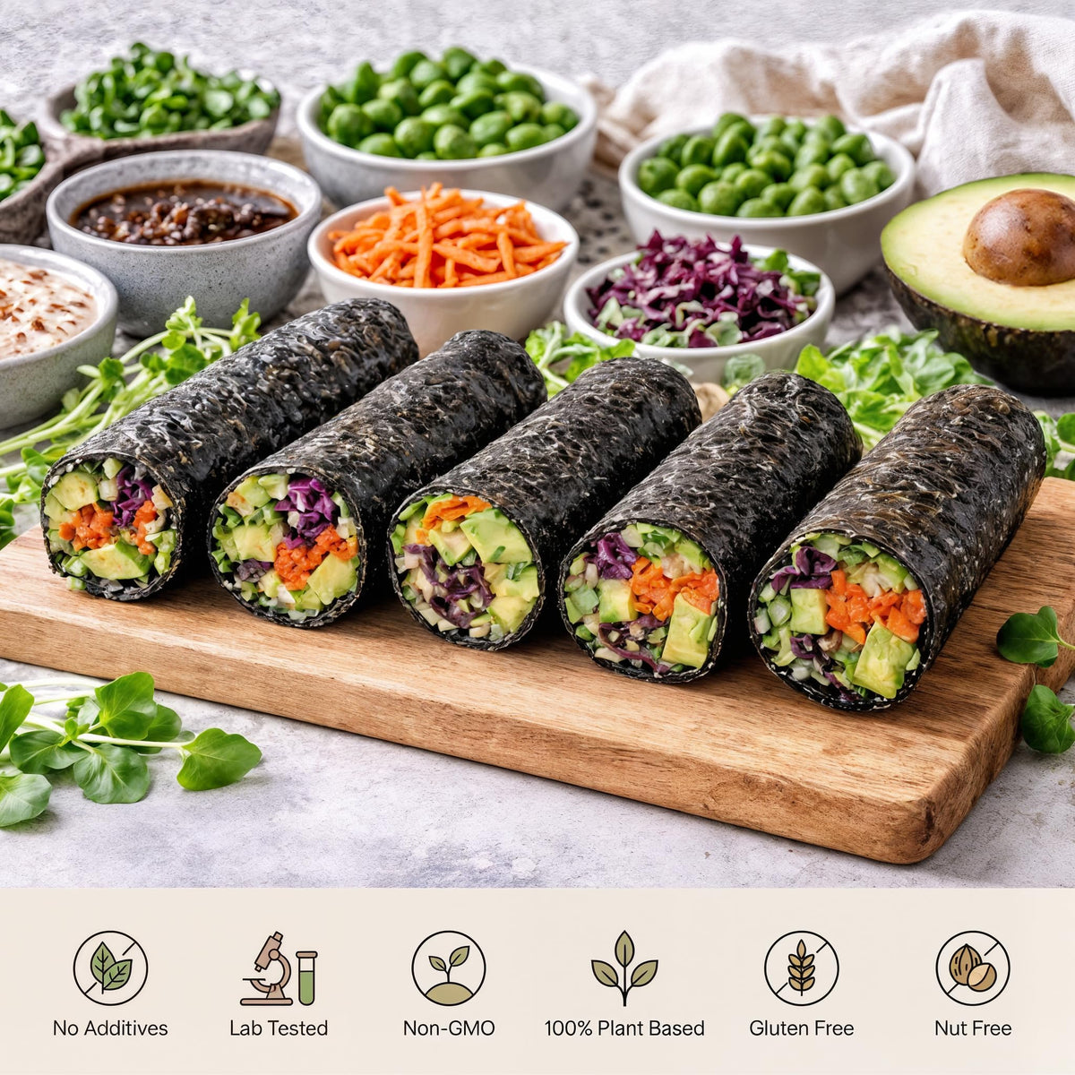 Rawnori Raw Organic Nori Sheets – 100 Sheets Bulk, Vegan, Kosher, Unheated