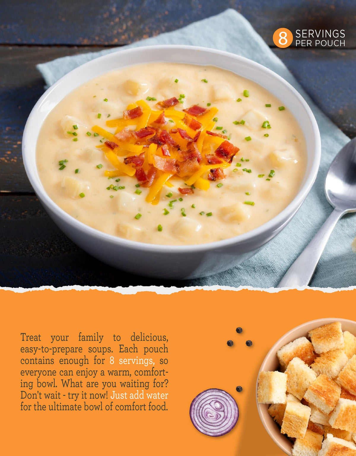 ReadyWise Simple Kitchen Soup Sampler Variety Pack | 64 Servings, Gluten-Free Options, Freeze-Dried Soup Mix