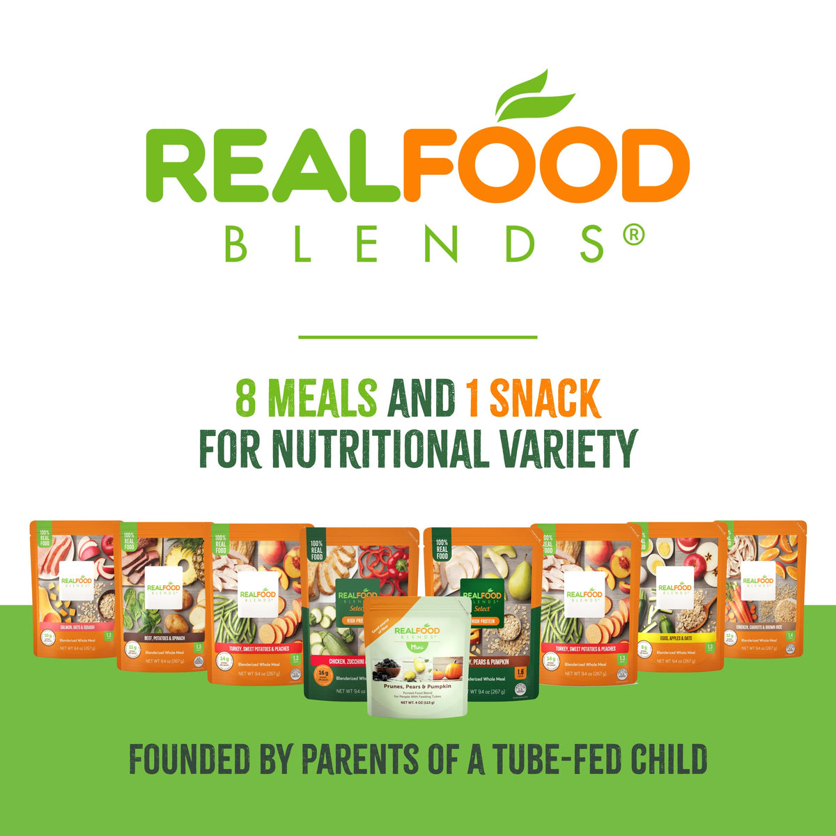 Real Food Blends Mini – Prunes, Pears & Pumpkin Pureed Snack for Tube Feeding, 4 oz Pack of 12
