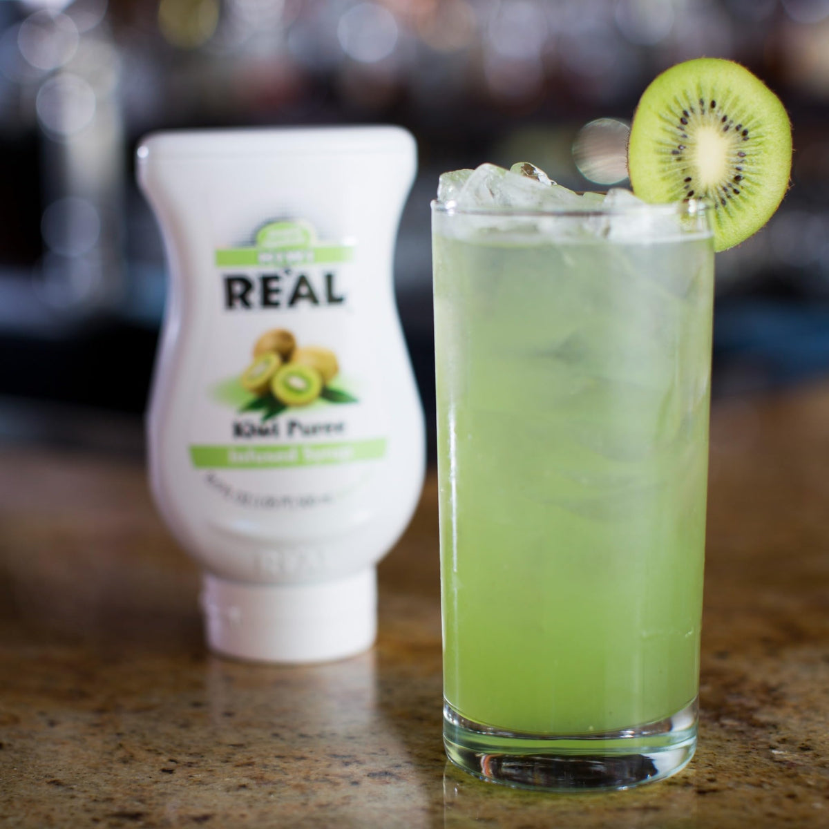 Reàl Infused Exotics Kiwi Puree Infused Syrup – 16.9 fl oz Squeezable Bottle (Pack of 3)