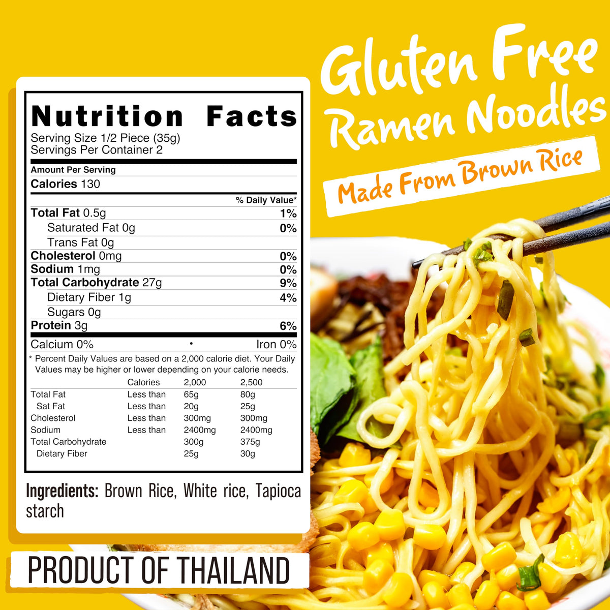 Real Naturals Bulk Gluten-Free Ramen Noodles (48 Pieces) - Brown Rice, Low Sodium, Plain Noodles