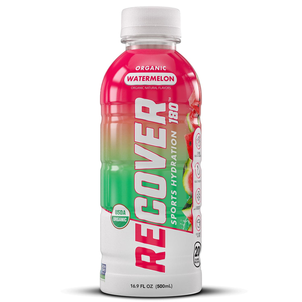 RECOVER 180 Organic Sports Hydration Drink – No Sugar Added, 20 Cal, Potassium Electrolytes (16.9 oz x12, Variety Pack)