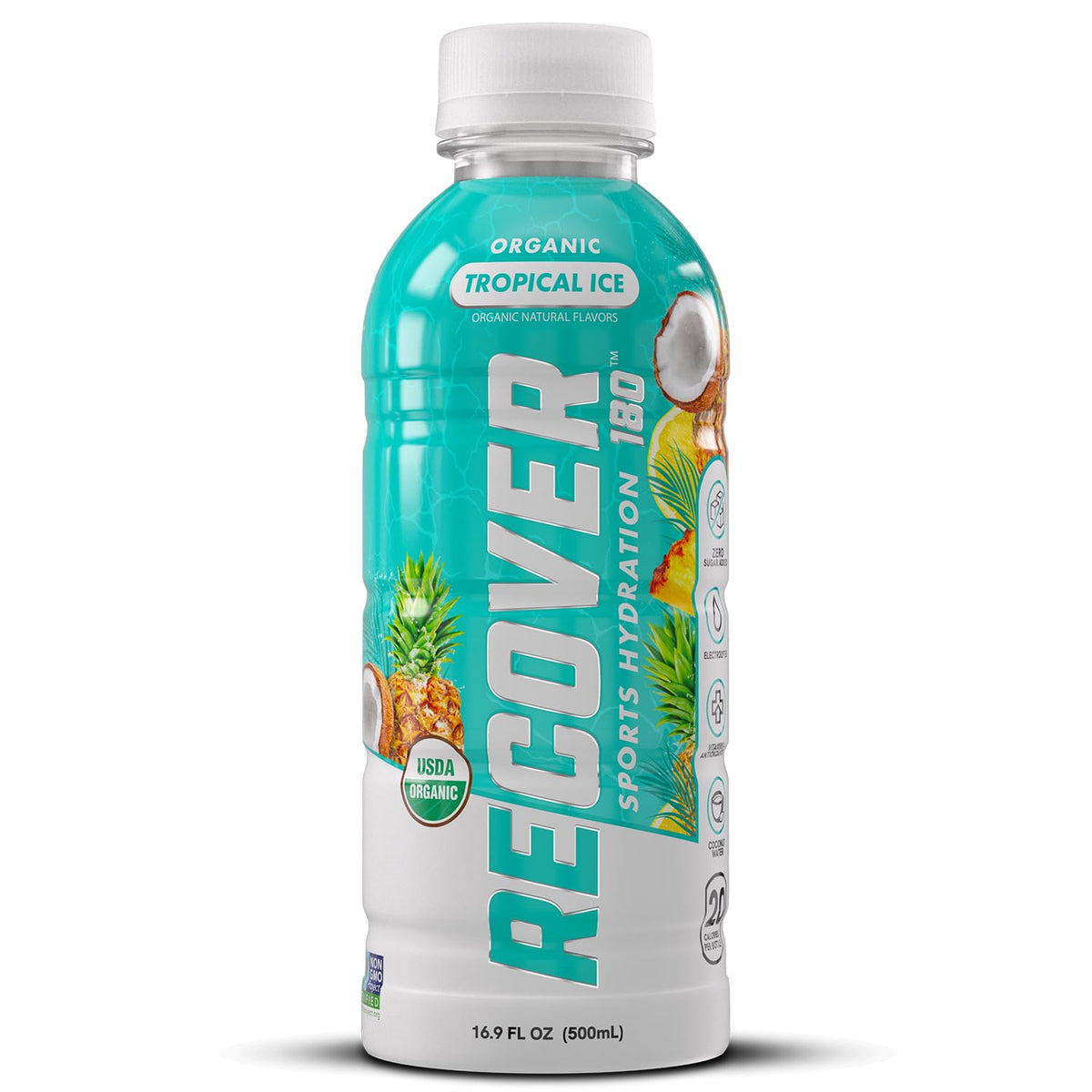 RECOVER 180 Organic Sports Hydration Drink – No Sugar Added, 20 Cal, Potassium Electrolytes (16.9 oz x12, Variety Pack)