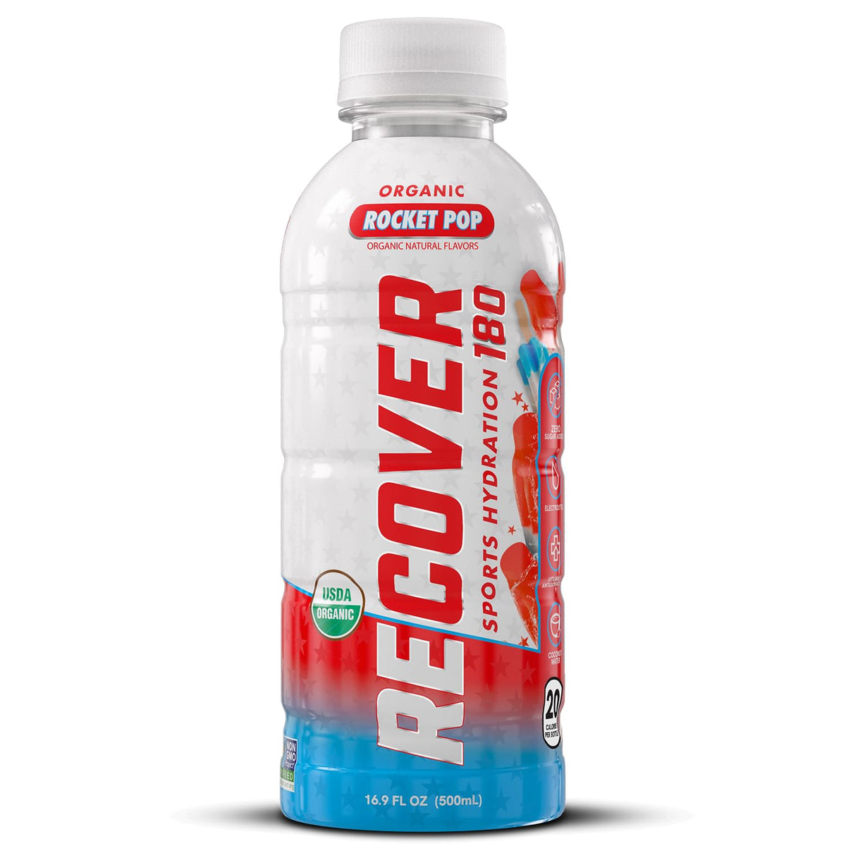 RECOVER 180 Organic Sports Hydration Drink – No Sugar Added, 20 Cal, Potassium Electrolytes (16.9 oz x12, Variety Pack)