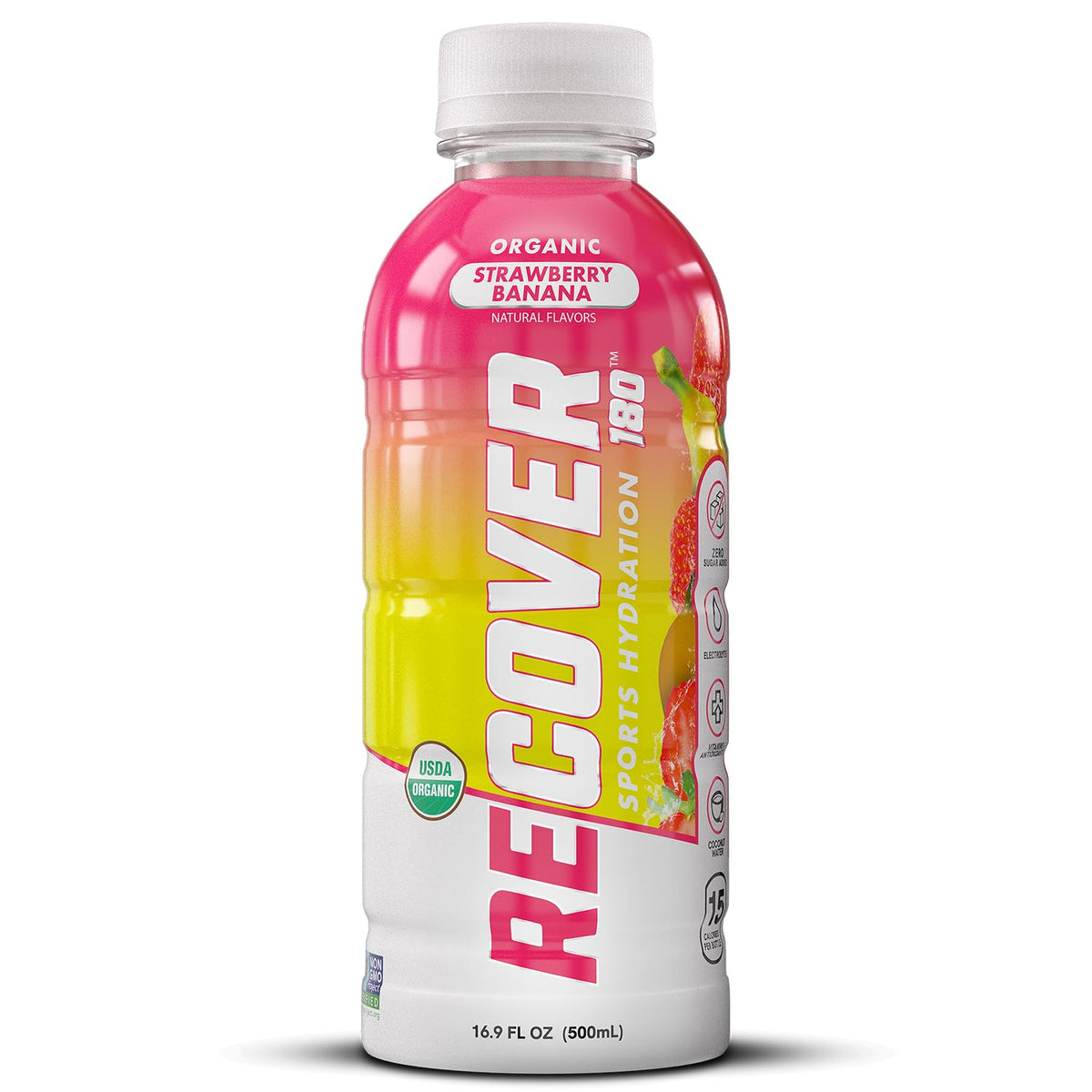 RECOVER 180 Organic Sports Hydration Drink – No Sugar Added, 20 Cal, Potassium Electrolytes (16.9 oz x12, Variety Pack)