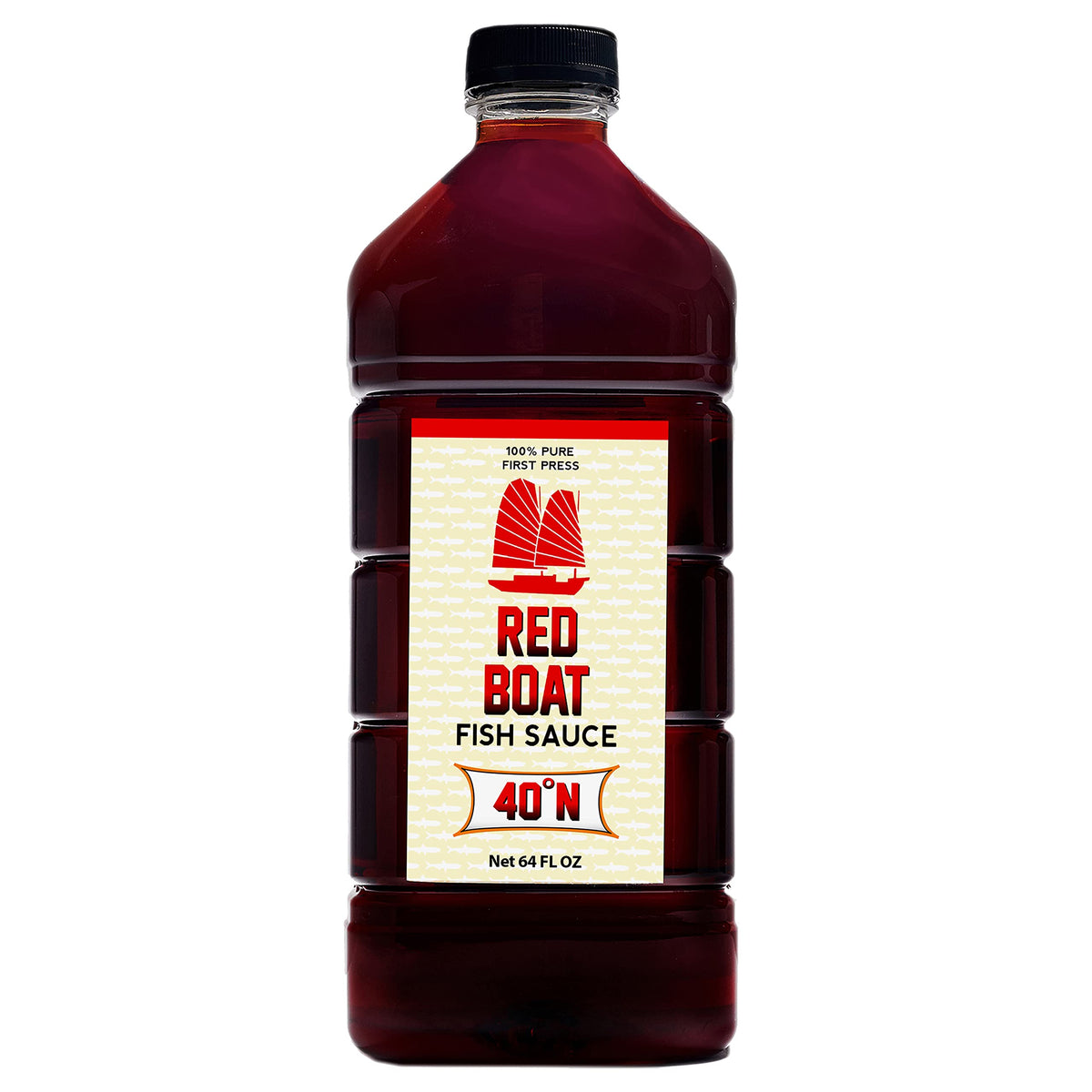 Red Boat Fish Sauce | Premium 40°N Fermented in Vietnam | Two-Ingredient, Keto & Whole30 Friendly | 64oz Bottle