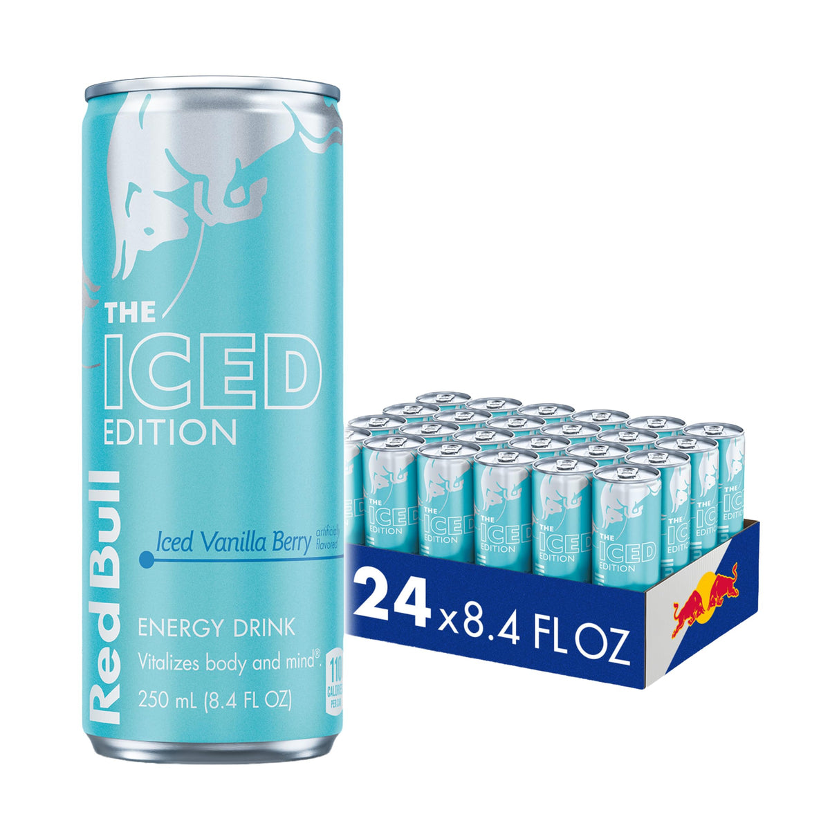 Red Bull Winter Edition Iced Vanilla Berry Energy Drink — 80 mg Caffeine, 8.4 fl oz, Pack of 24