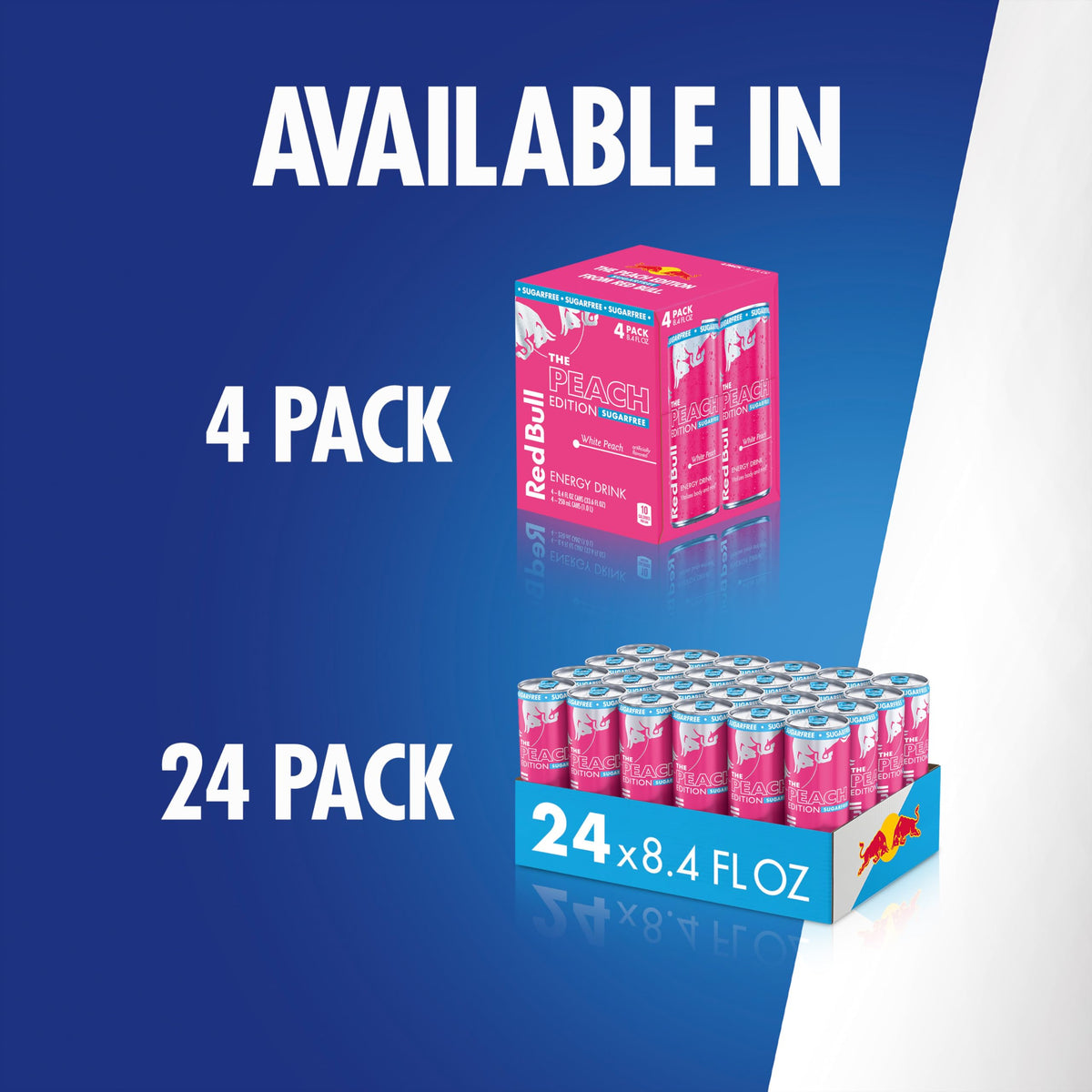 Red Bull Peach Edition Sugarfree Energy Drink – White Peach, 8.4 oz Can (24 Pack)