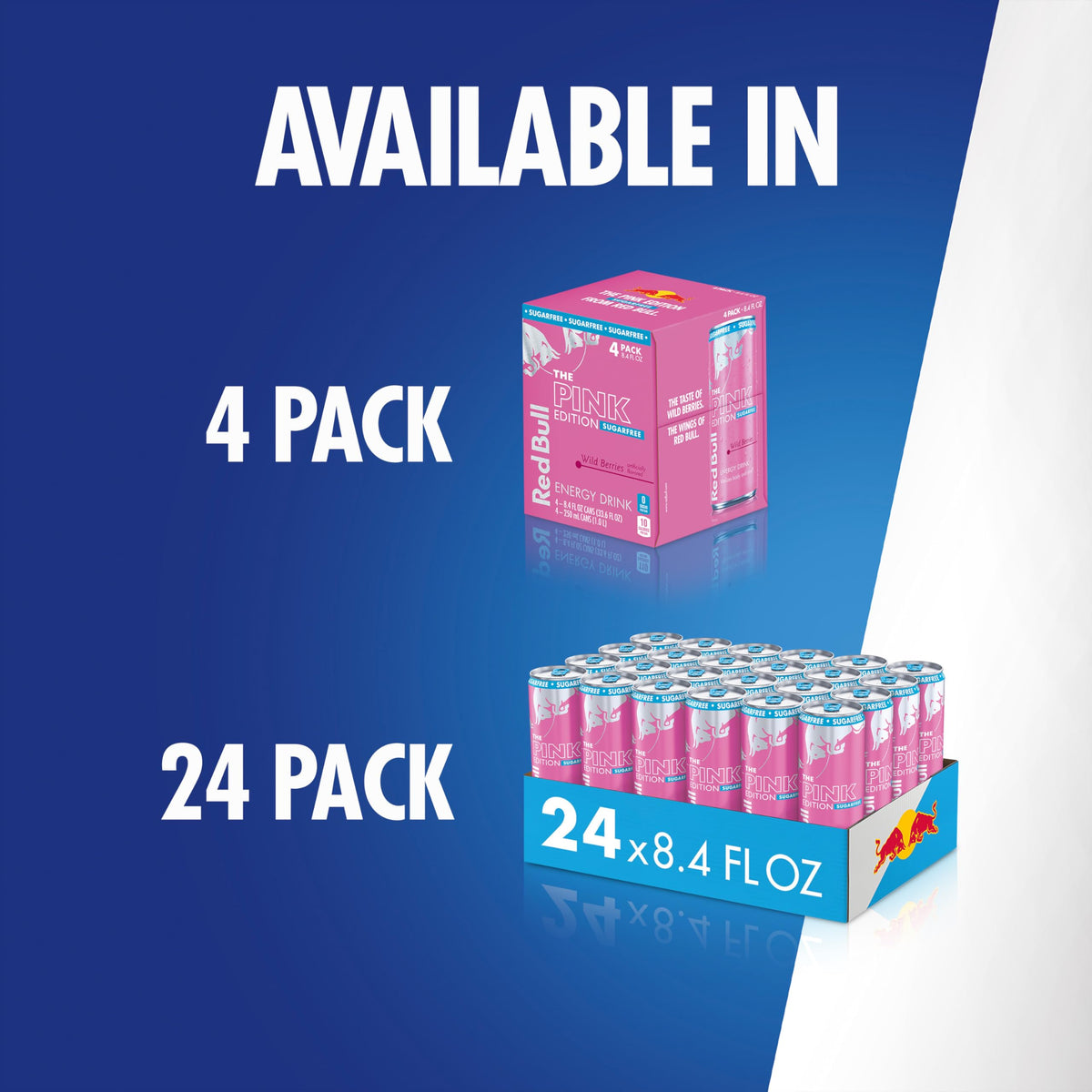 Red Bull Pink Edition Sugar-Free Energy Drink – Wild Berries, 80 mg Caffeine, Taurine & B Vitamins, Pack of 24