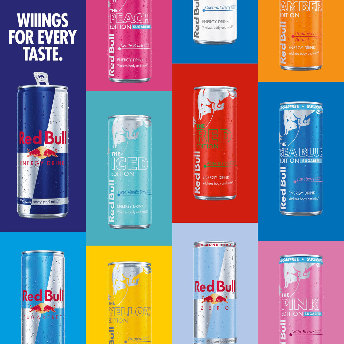 Red Bull Sea Blue Edition Sugar-Free Energy Drink – Juneberry, 80 mg Caffeine, 24-Can Pack