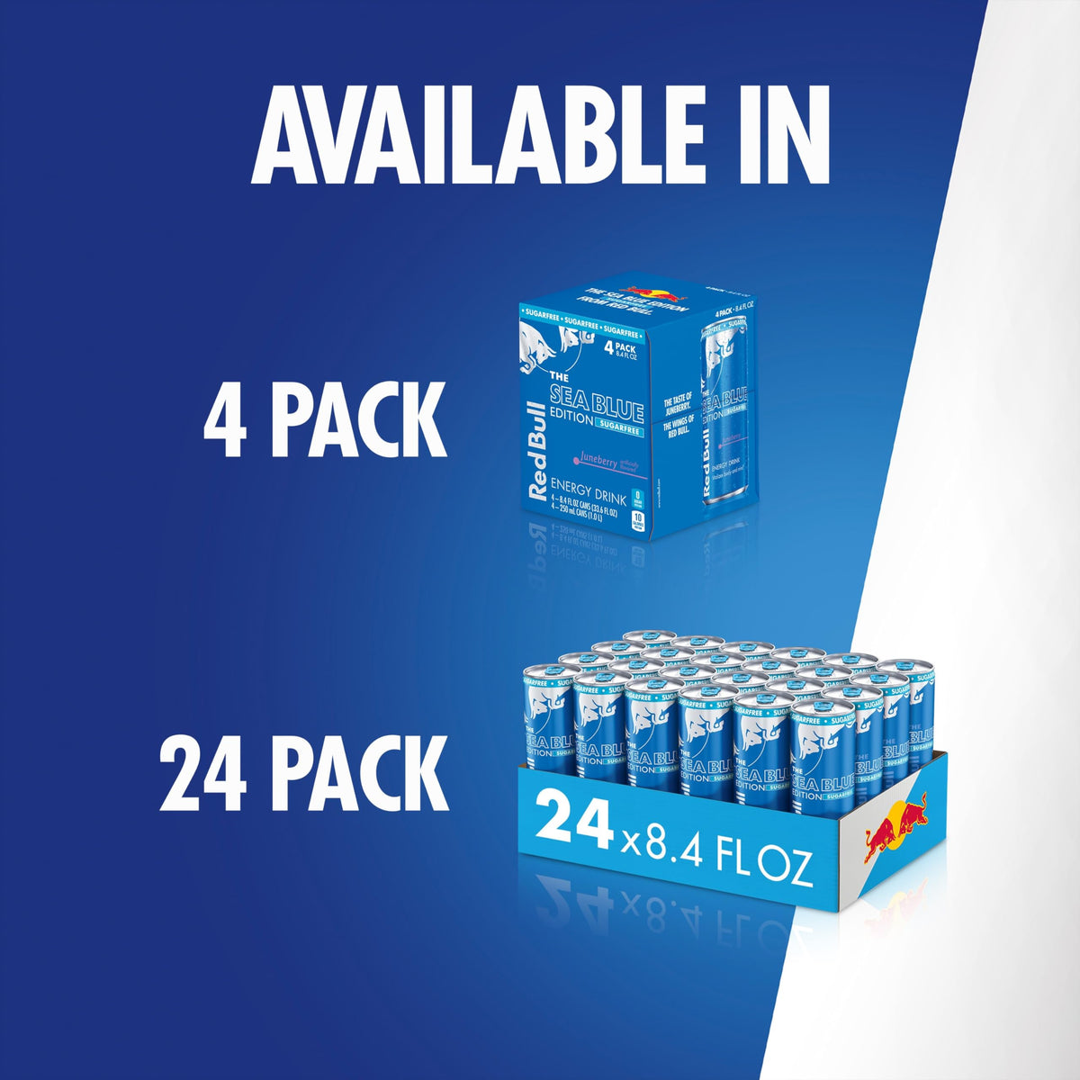 Red Bull Sea Blue Edition Sugar-Free Energy Drink – Juneberry, 80 mg Caffeine, 24-Can Pack