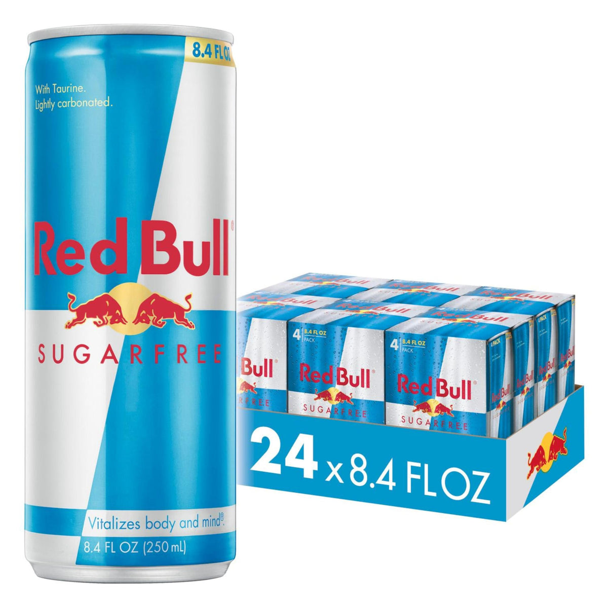 Red Bull Sugar Free Energy Drink – 80 mg Caffeine, Taurine & B Vitamins, 8.4 fl oz, Pack of 24 (6 x 4 cans)