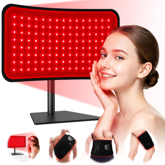 Red Light Therapy for Face & Body, 2-in-1 Red Light Panel with Belt, 660nm Red Light and 850nm Infrared Red Light Therapy Lamp, Remote Control, Adjustable Brightness & Timer for Skin Care & Relaxation