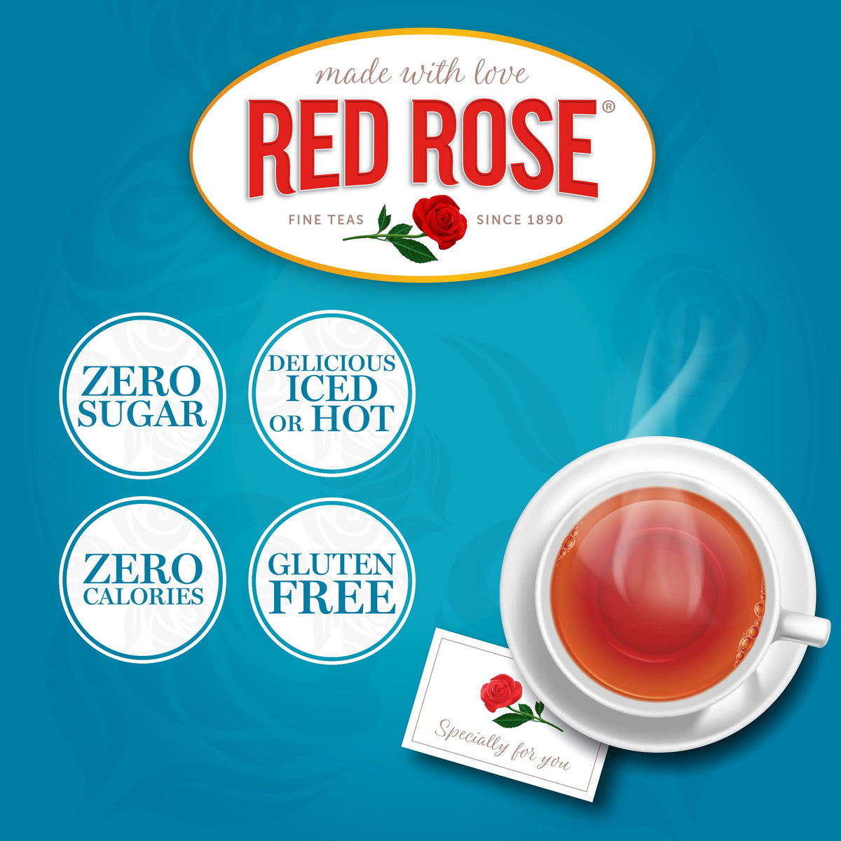 Red Rose Decaf Black Tea K-Cups – 72 Single-Serve Pods for Keurig