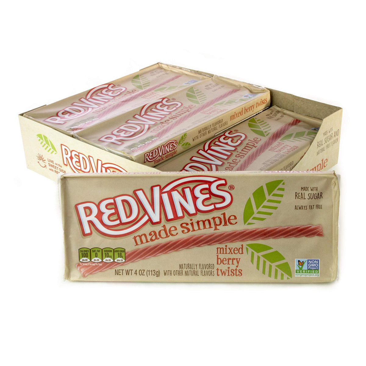 Red Vines Made Simple Licorice Twists – Mixed Berry, Soft & Chewy, 4oz Tray (9 Pack)