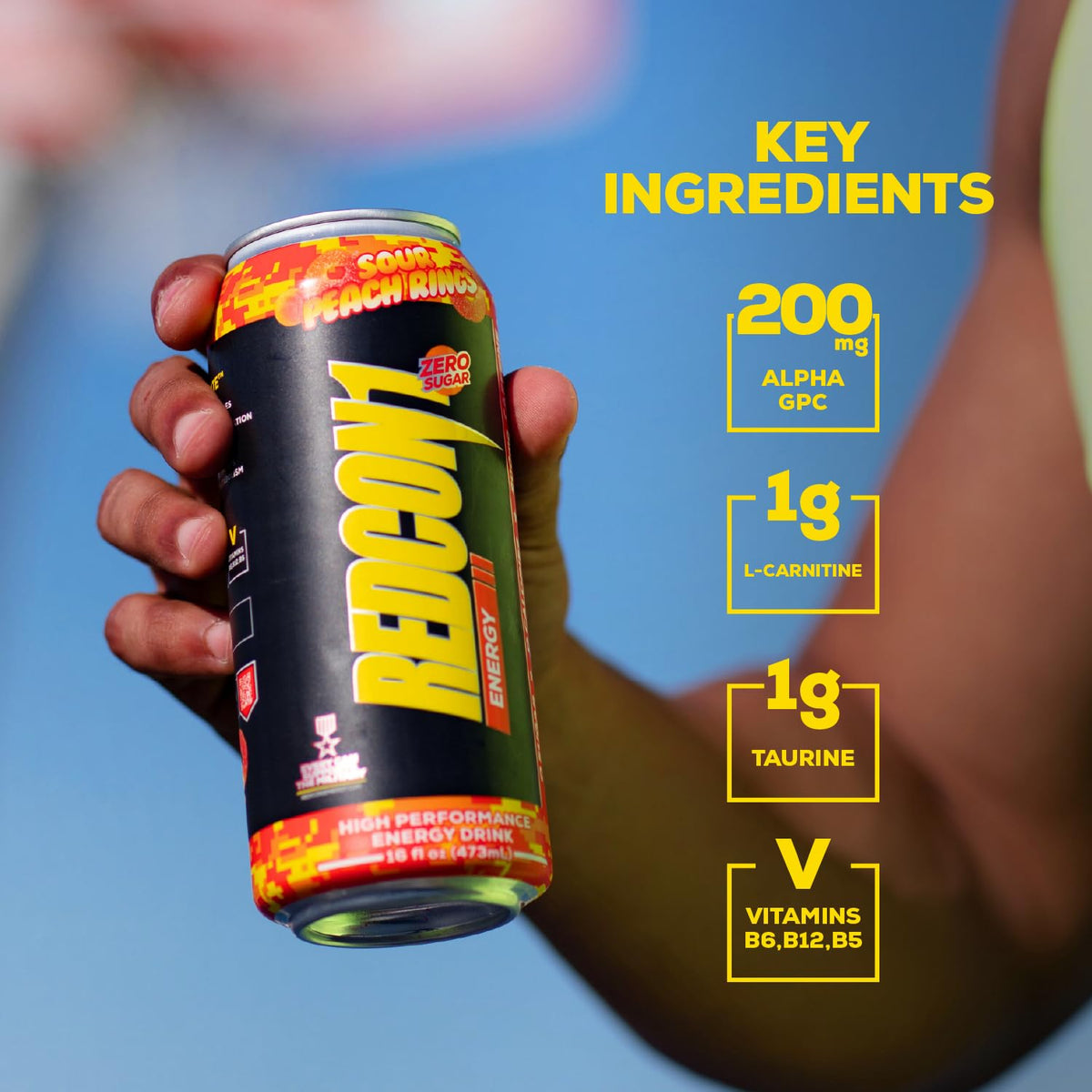 RedCon1 High Performance Energy Drink – 200mg Caffeine, 1g L-Carnitine