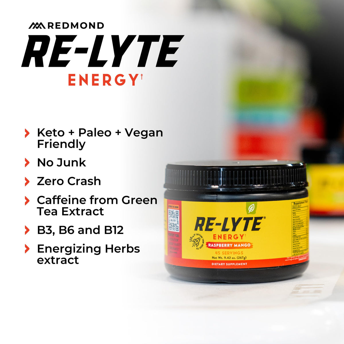 REDMOND Re-Lyte Energy Electrolyte Mix – Raspberry Mango