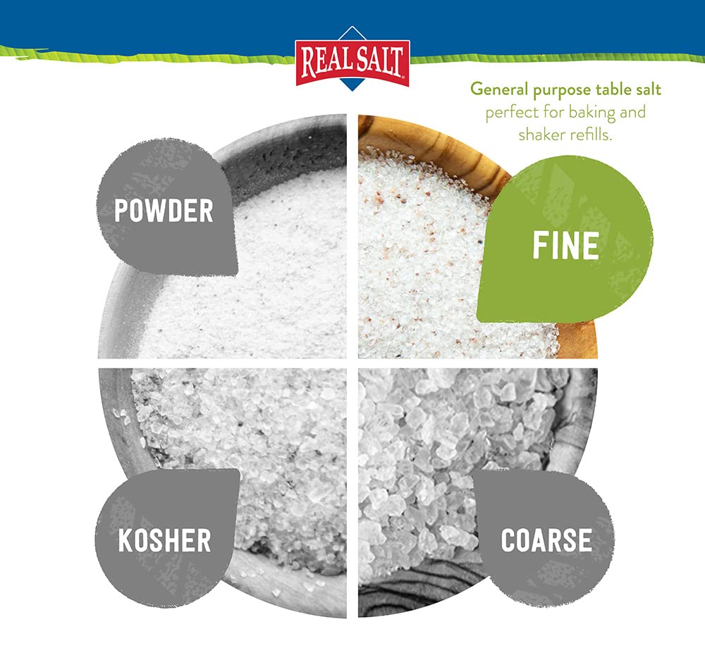 Redmond Real Salt Ancient Fine Sea Salt – Unrefined Mineral Salt, 3×16 oz Pouches