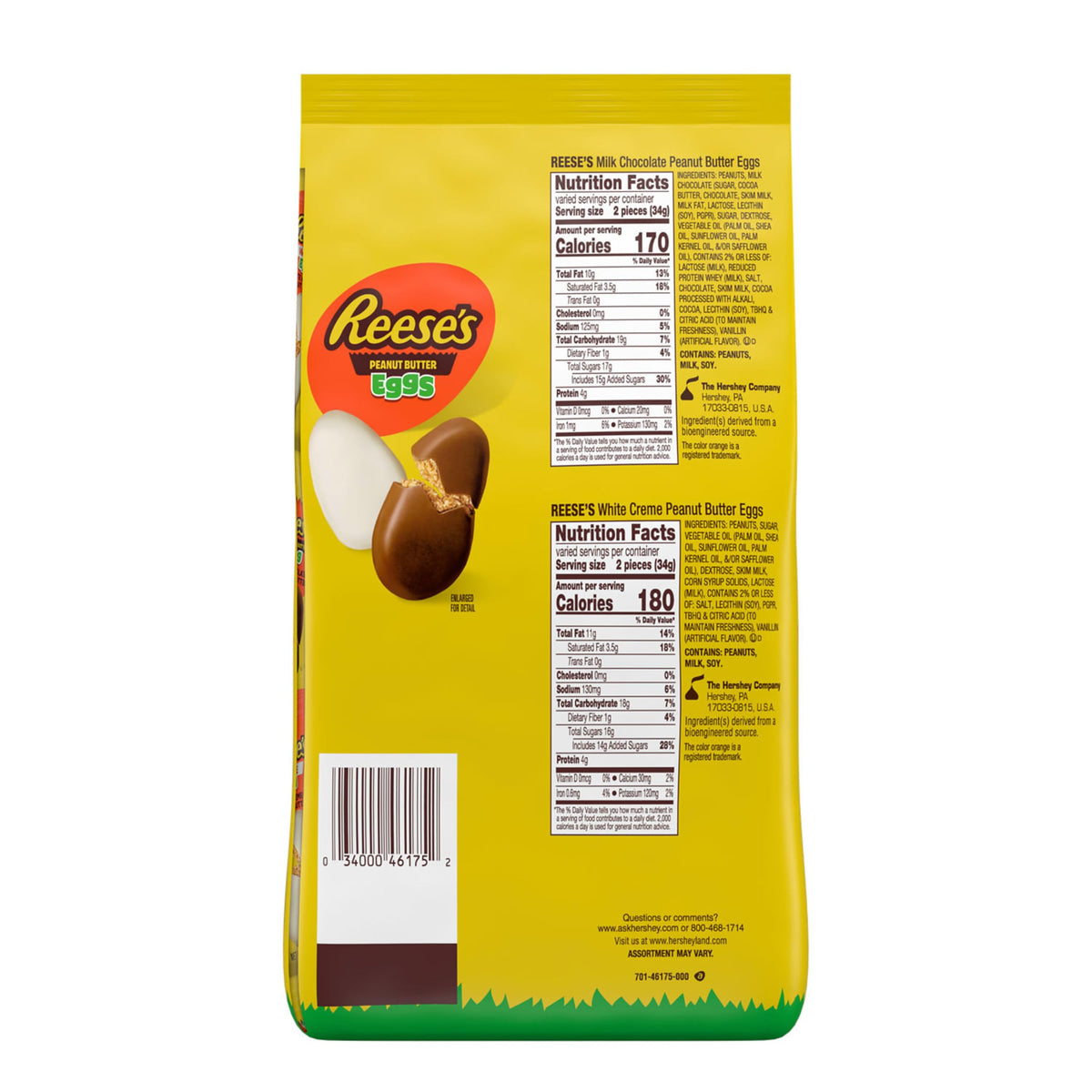 REESE'S Assorted Snack-Size Peanut Butter Eggs — Easter Candy Bag 28.8 oz