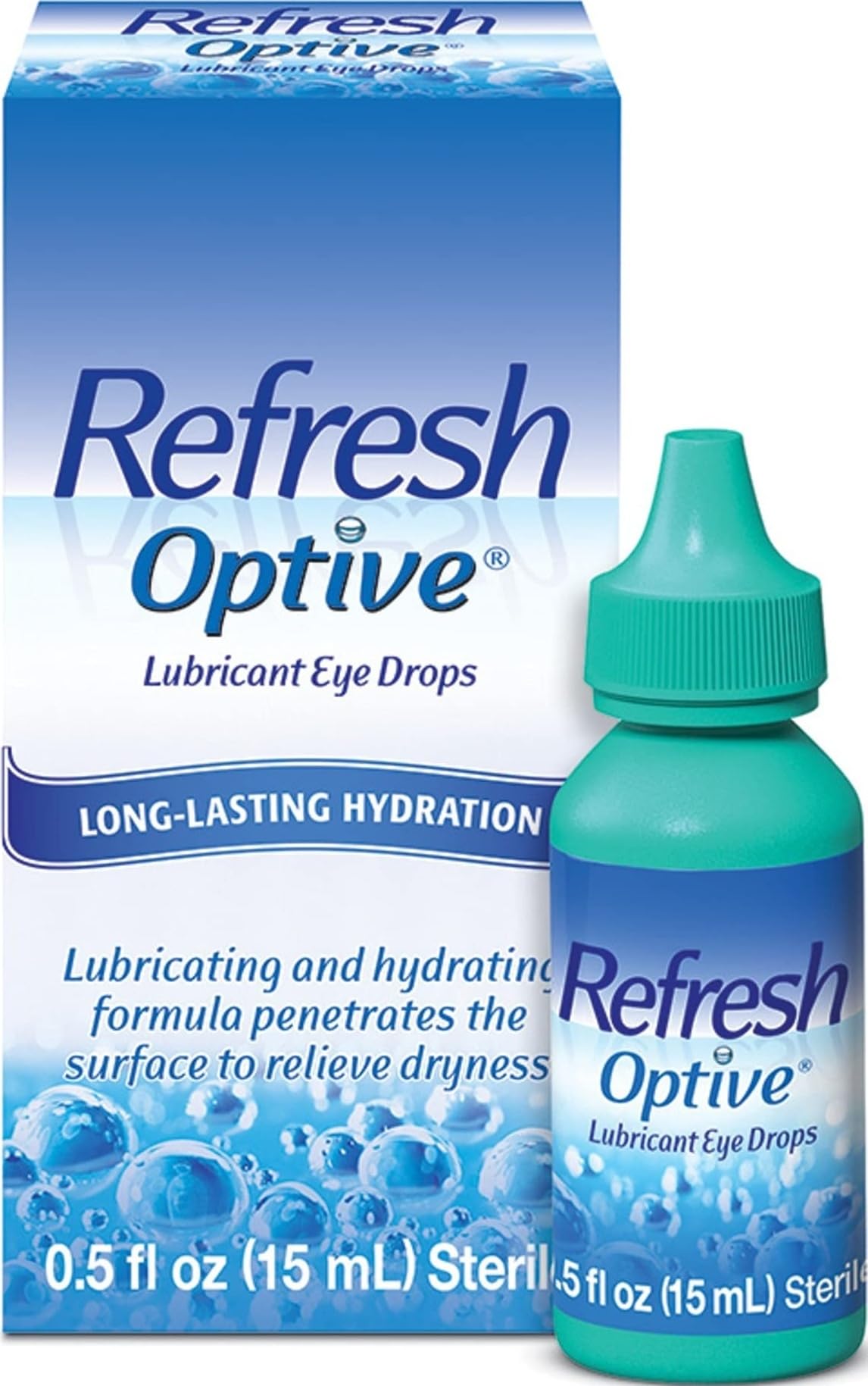 REFRESH OPTIVE Lubricant Eye Drops Artificial Tears, 0.5 fl oz (15 mL)