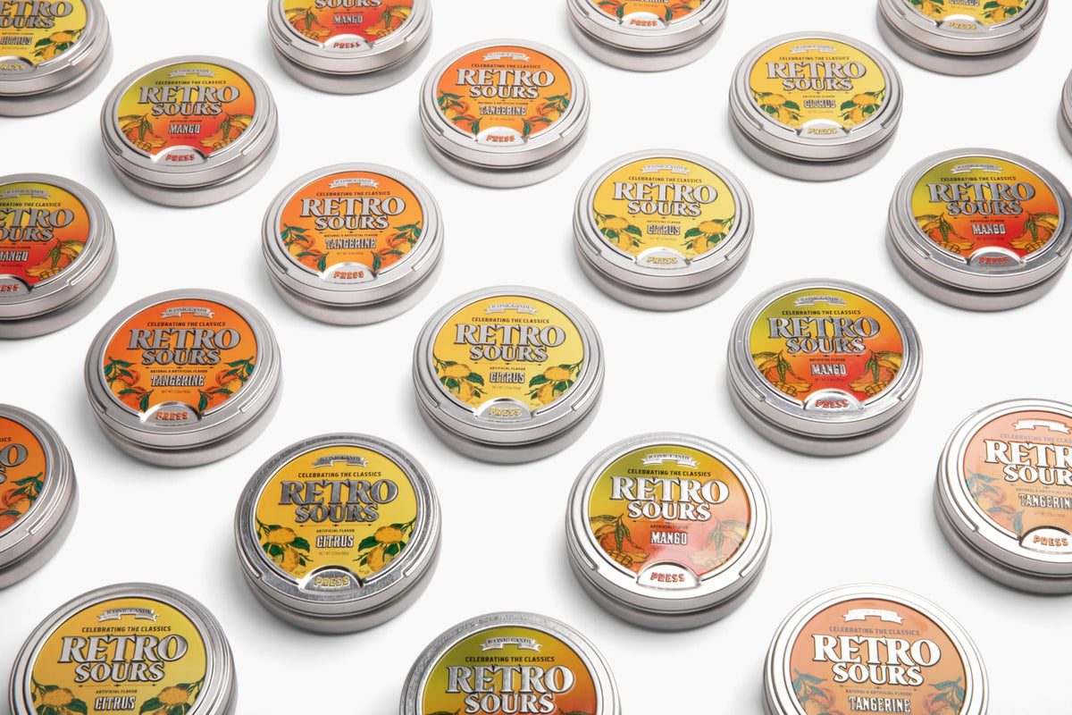 Retro Sours Tangerine - Hard Tangy Candy (8-pack) | Iconic Candy
