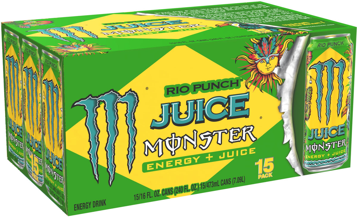 Monster Energy Juice Rio Punch – 16 oz Fruity Energy Drink