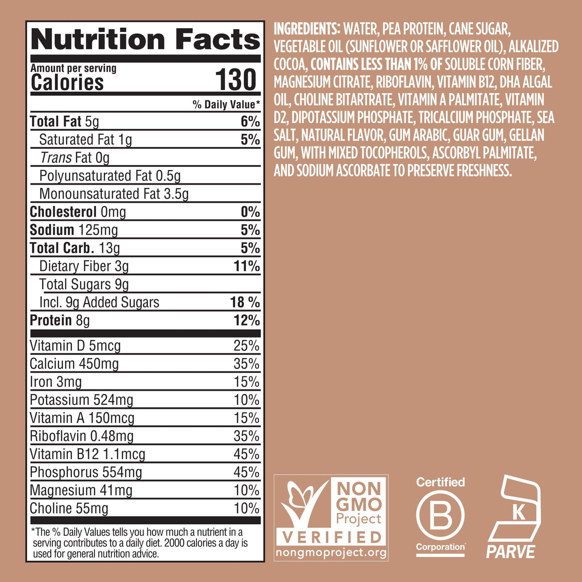 Ripple Kids Chocolate Plant Based Milk – 8 Fl Oz (Pack of 12) | 8 g Pea Protein, Shelf-Stable, Pediatrician-Recommended, Vegan & Non-GMO