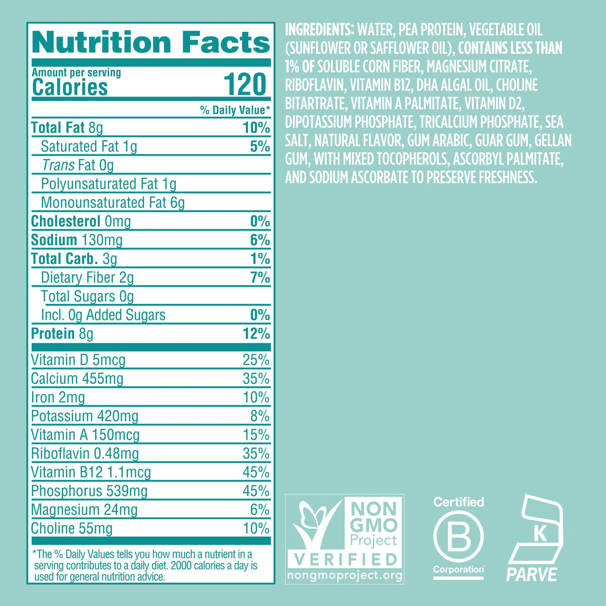 Ripple Kids Original Plant Based Milk | 8g Protein per Serving | Shelf-Stable & Pediatrician-Recommended | Dairy/Nut/Soy/Gluten/Lactose Free | 8 Fl Oz Pack of 12 Unsweetened