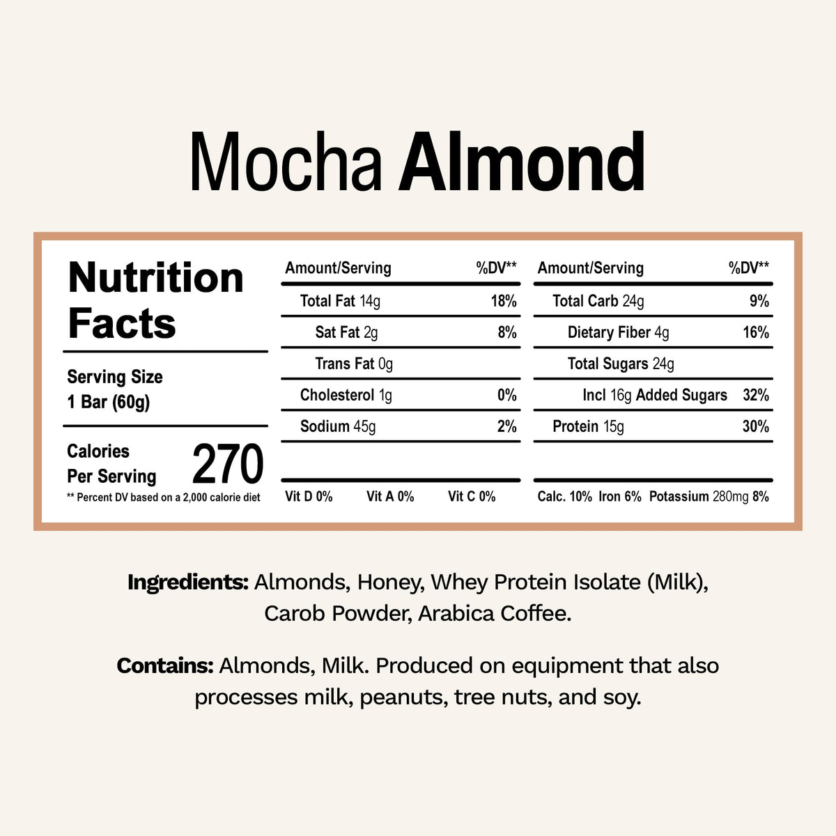 Rise Mocha Almond Whey Protein Bars | 15g Protein, 5 Ingredients, Gluten Free