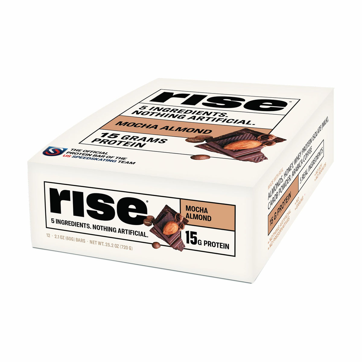 Rise Mocha Almond Whey Protein Bars | 15g Protein, 5 Ingredients, Gluten Free