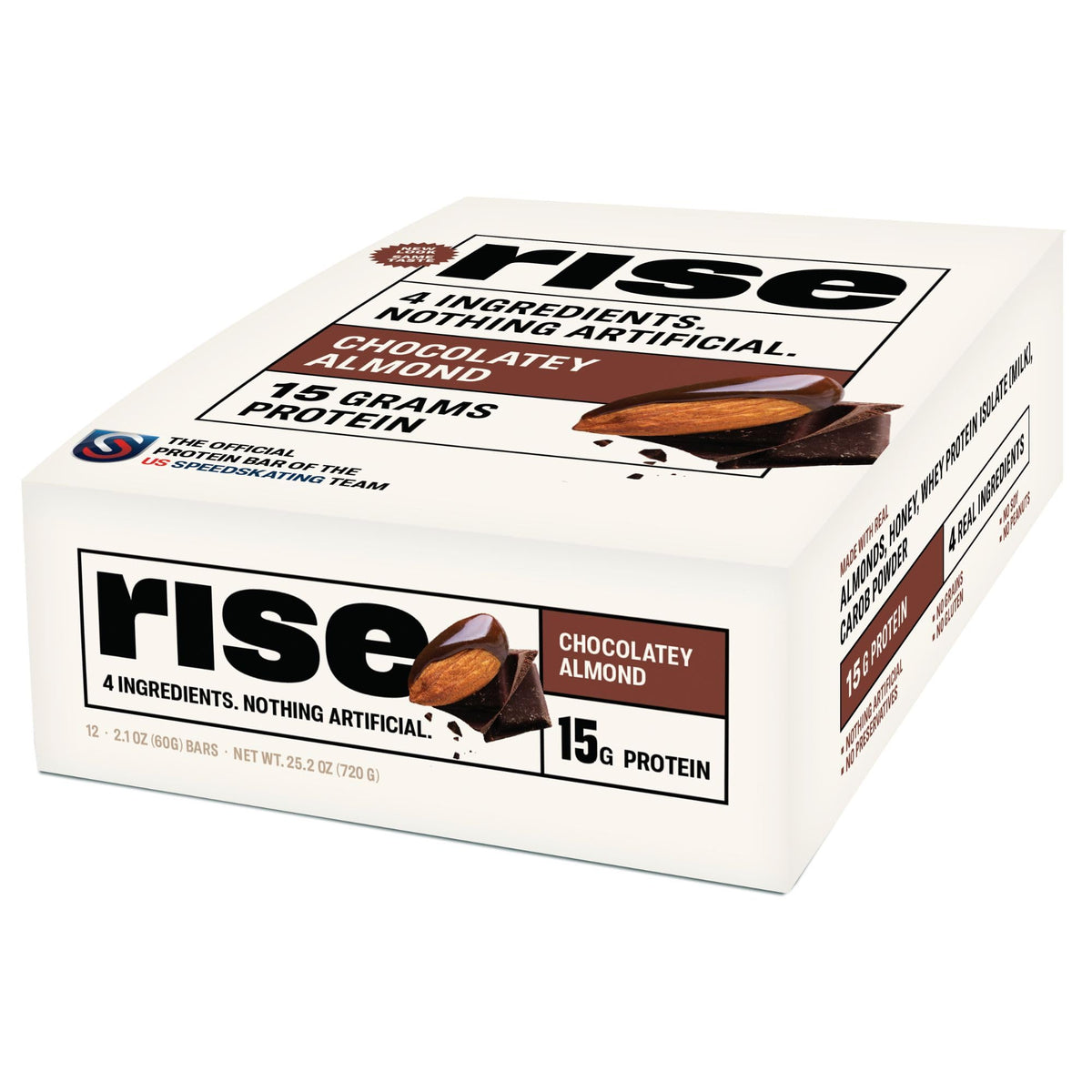 Rise Whey Protein Bars - Chocolatey Almond | 15g Protein, 4-Ingredient Gluten Free Snack