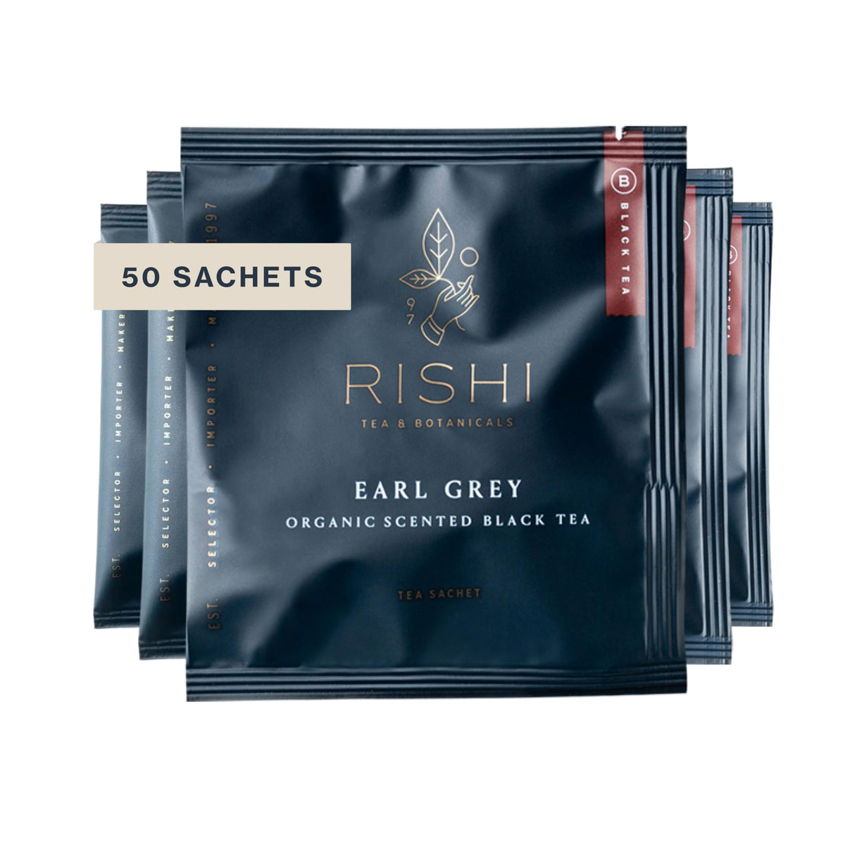 Rishi Tea Earl Grey Tea – Organic Black Tea with Bergamot Oil, 50 Sachets
