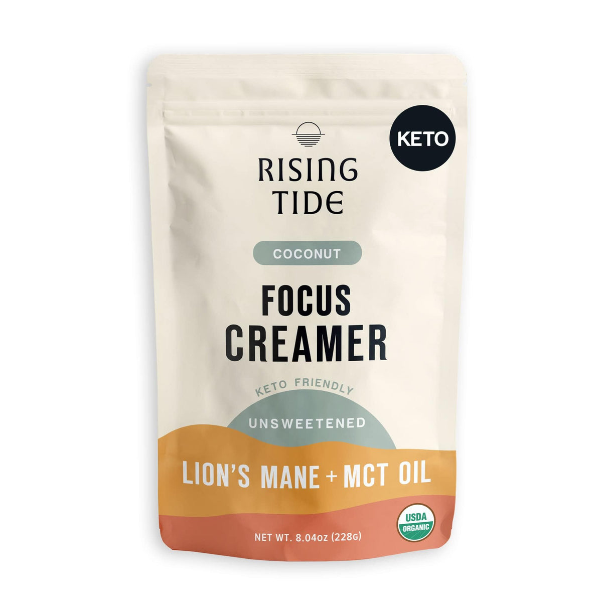 Rising Tide Organic Mushroom Creamer - Dairy Free, Unsweetened, Lions Mane and MCT - Only 4 Ingredients