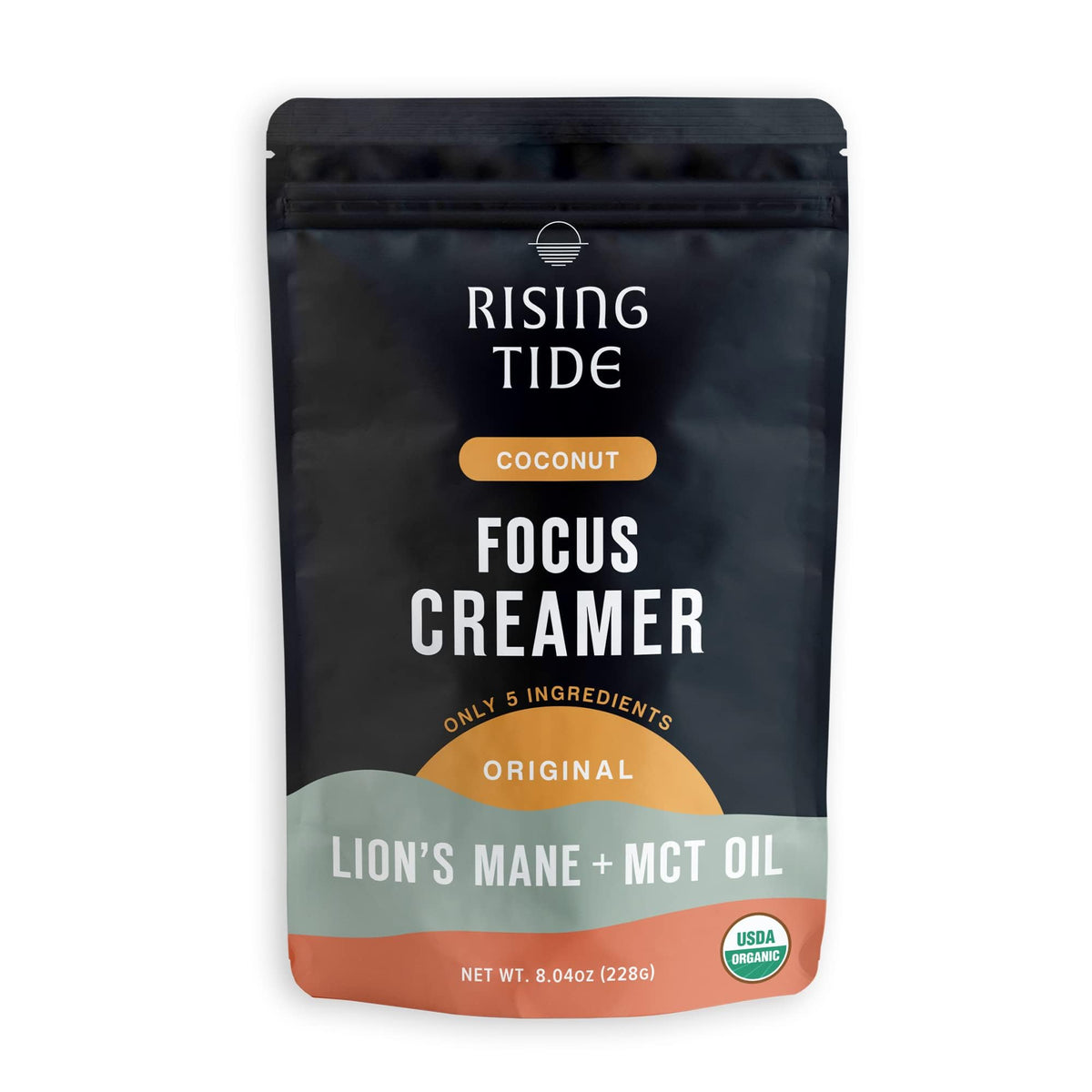 Rising Tide Organic Mushroom Creamer – Coconut Milk Powder, Lions Mane, MCT Oil | Non-Dairy Keto Coffee Creamer
