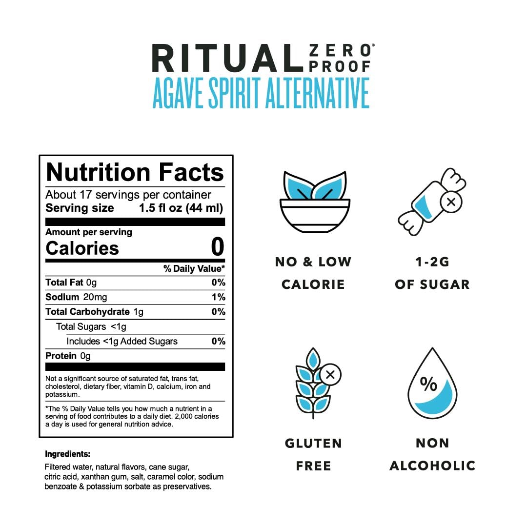 Ritual Zero-Proof Agave Spirit 750ml | Alcohol-Free Margaritas