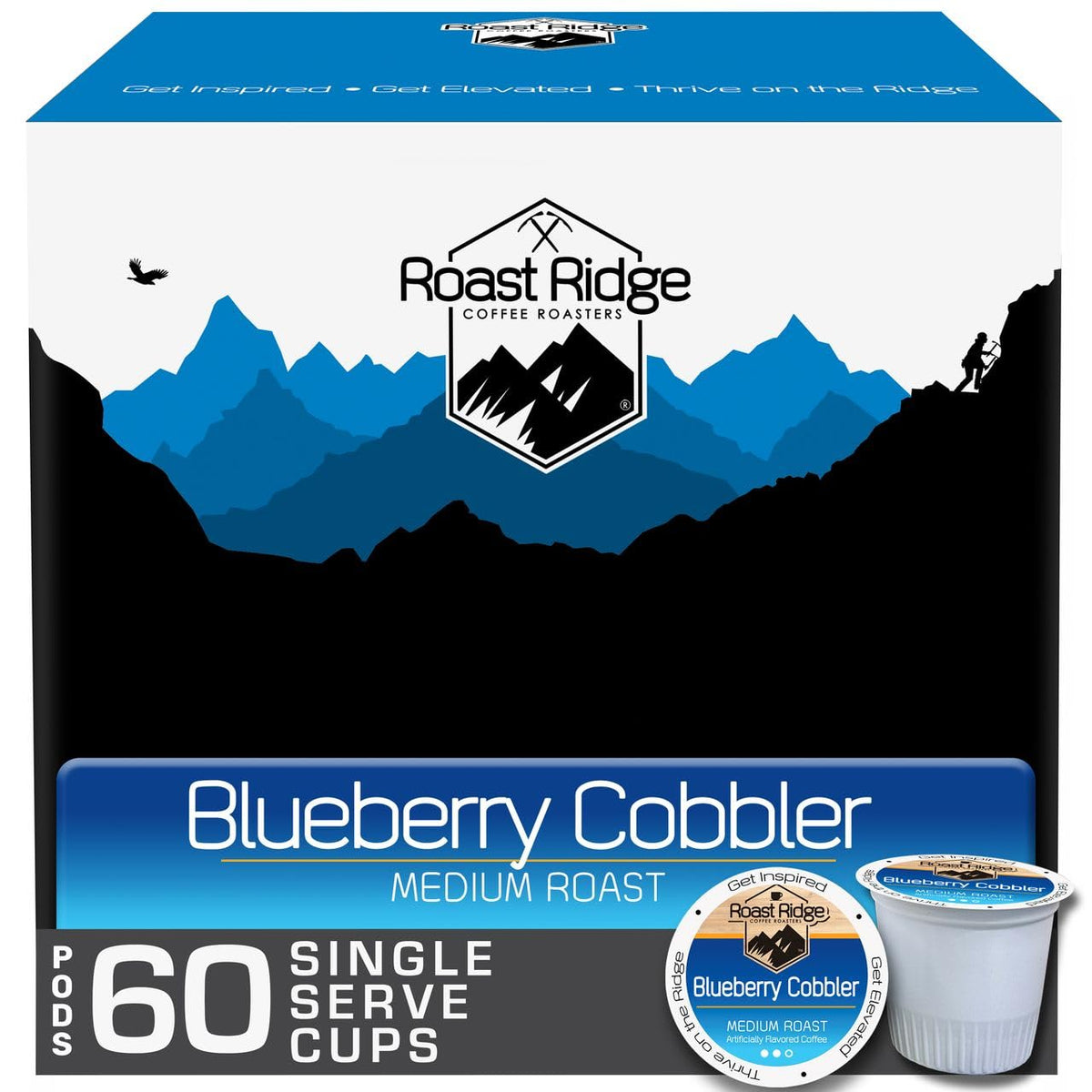 Roast Ridge Single Serve Coffee Pods for Keurig K-Cup Brewers – Blueberry Cobbler, Medium Roast, 60 Count