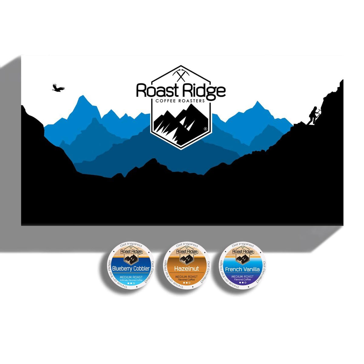 Roast Ridge Single Serve Coffee Pods for Keurig – 60 Count (Blueberry Cobbler, Hazelnut, French Vanilla)