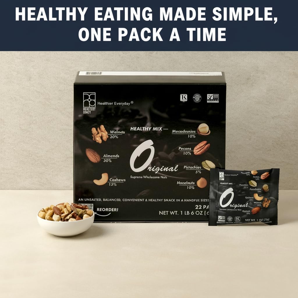 Roastery Coast Mixed Nuts Variety Pack – Unsalted, No Peanuts, Individual Snack Packs