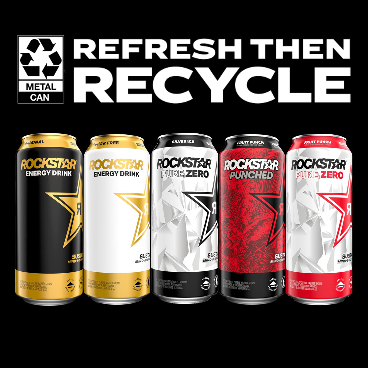 Rockstar Punched Energy Drink Fruit Punch - 16oz Cans (12-Pack) | Rockstar