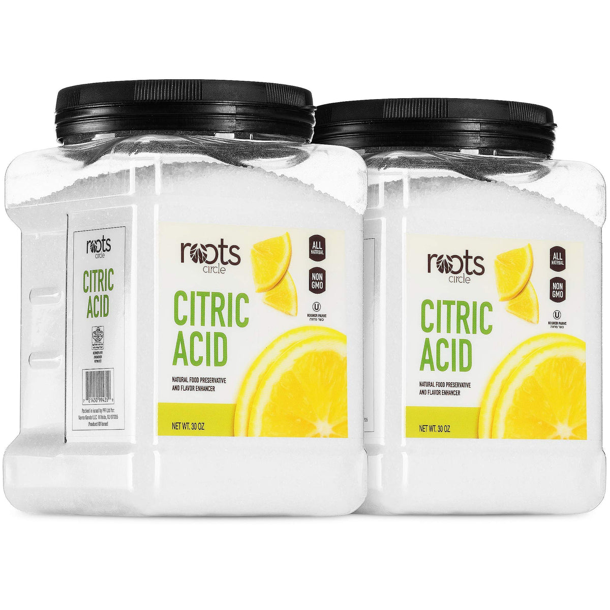 Roots Circle All-Natural Citric Acid | 2 Pack 3.75 lb | Kosher for Passover | Food-Grade for Cooking, Cleaning & DIY