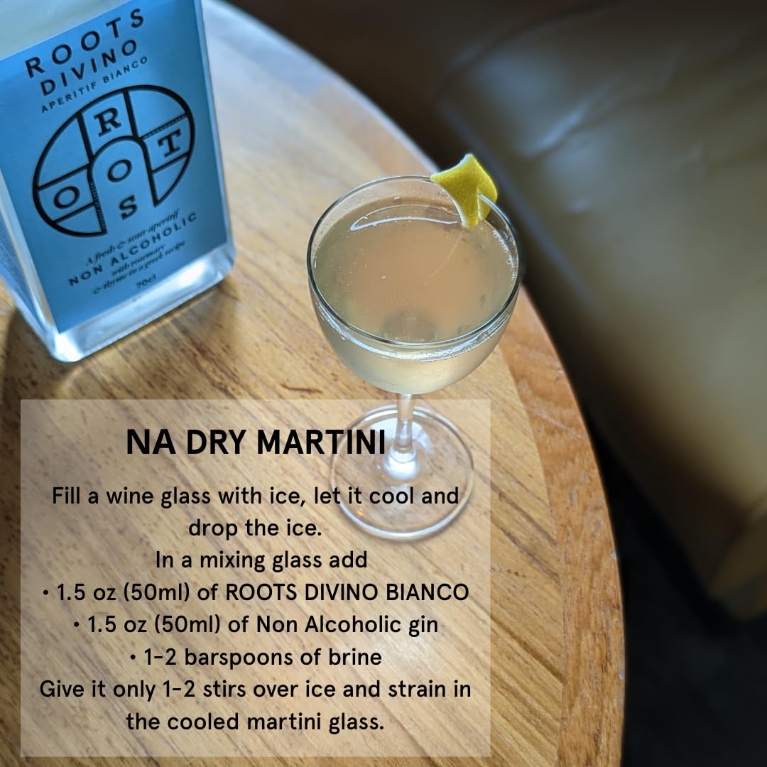 Roots Divino Bianco Non-Alcoholic Vermouth | Gold Award Winning Greek Zero-Proof Aperitif | 700ml