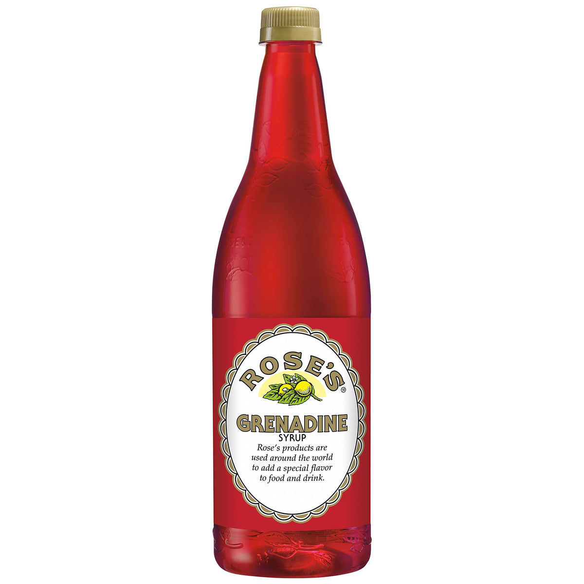 Rose's Grenadine 1 L Bottle (12 Pack) – Pomegranate Mixer for Cocktails & Mocktails | Trusted by Bartenders
