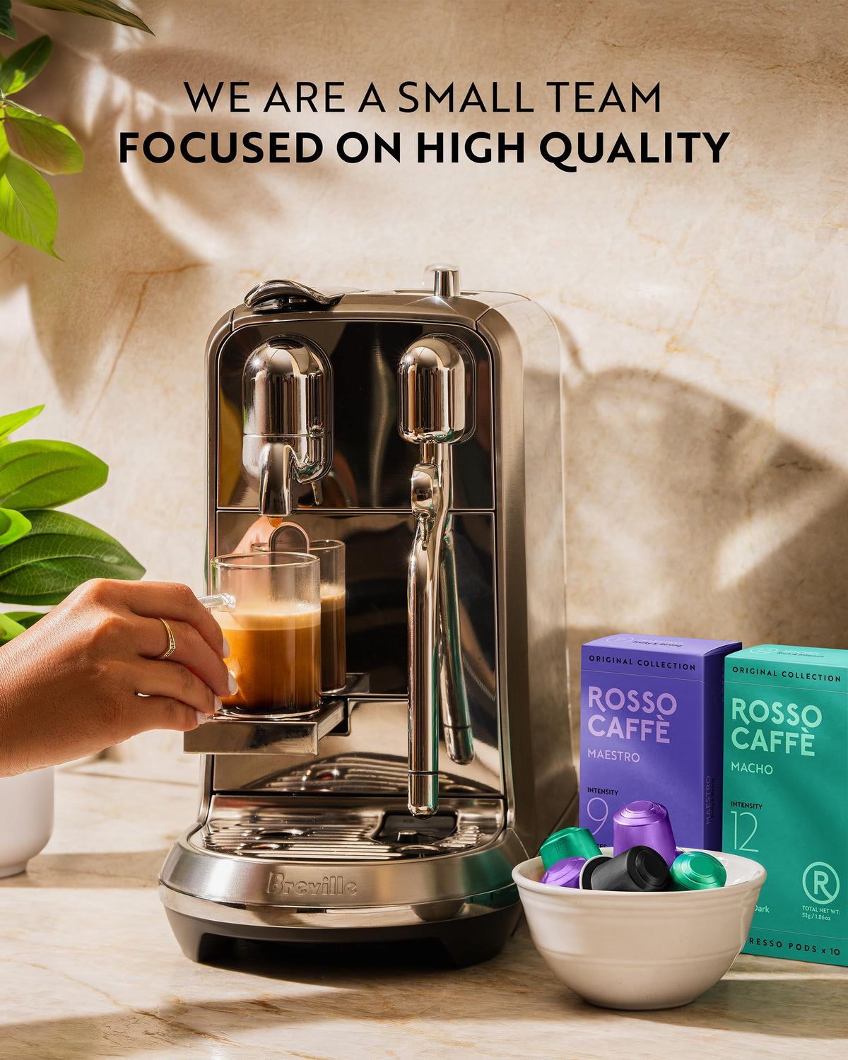 Rosso Caffè 60 Espresso Pods for Nespresso Original Machines – 3 Rich, Intense Dark Flavors