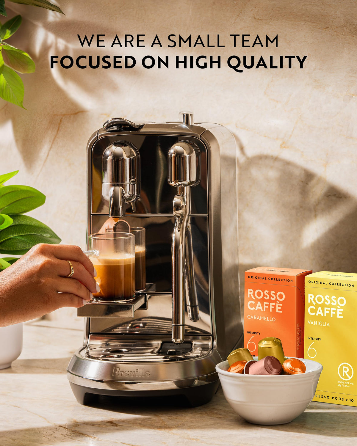 Rosso Caffè 60 Espresso Pods for Nespresso Original Machines - Vanilla, Creme Brulee & Caramel