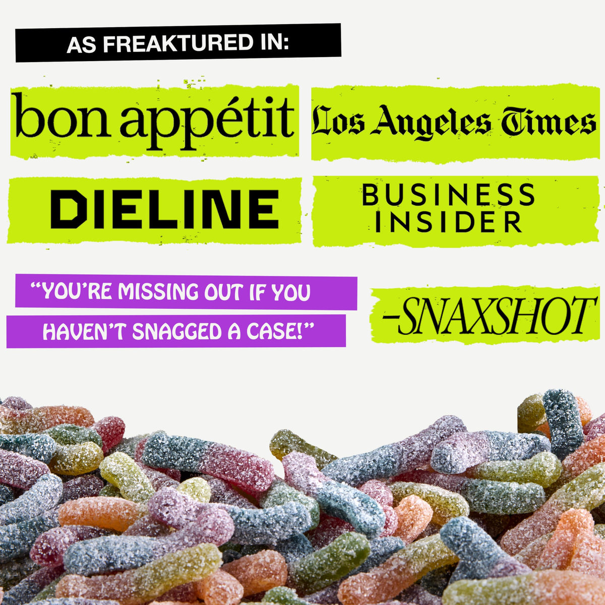 Rotten Sour Gummy Worms – Low Sugar, 7g Prebiotic Fiber, 3g Protein, Gluten Free Candy | 1.8 oz 8-Pack