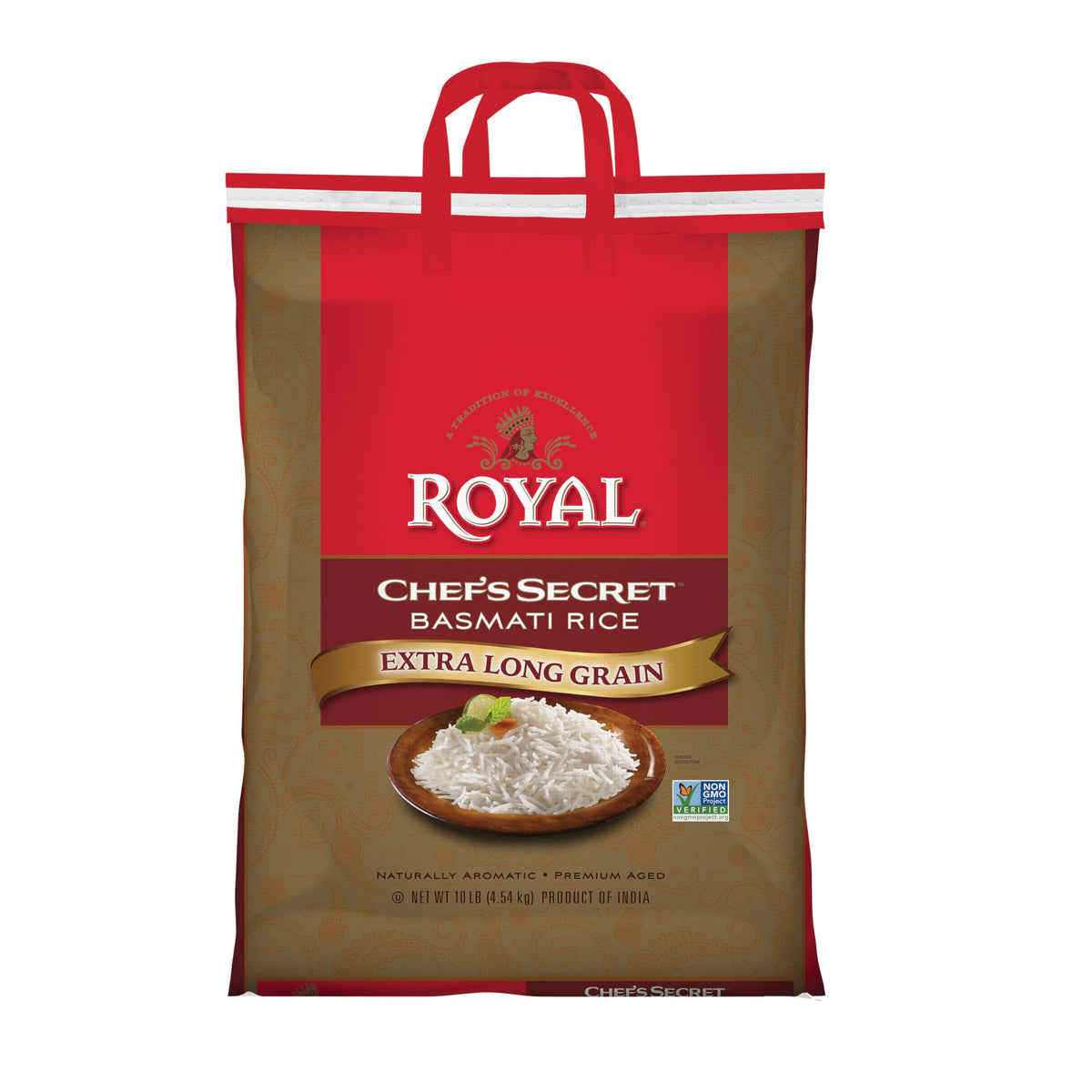 Royal Chef's Secret Basmati Rice - Premium Extra Long Grain White Rice, 10 lb